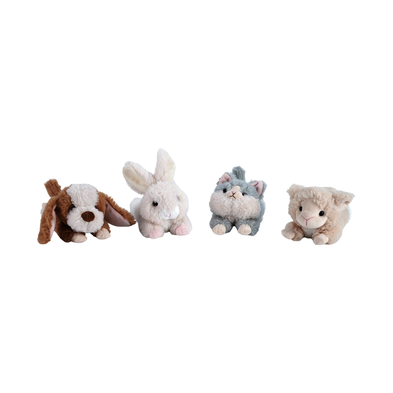 STA02030 Juguetes de peluche de la serie Lying-Pose Soft Animal – perro, gato, oveja, conejo