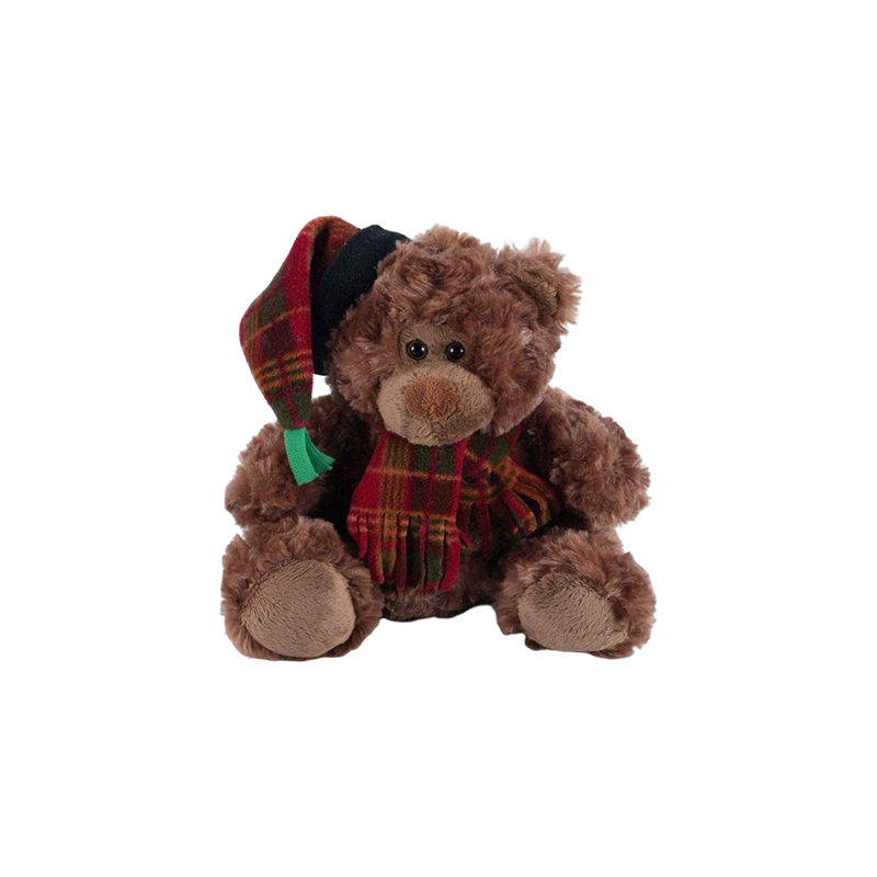 STA01314 Colección de juguetes de peluche de animales del bosque navideño — León / Elefante / Panda / Oso pardo