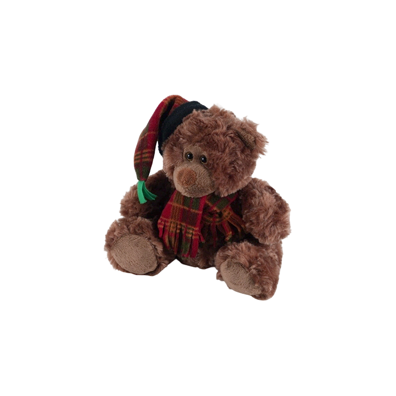STA01314 Colección de juguetes de peluche de animales del bosque navideño — León / Elefante / Panda / Oso pardo