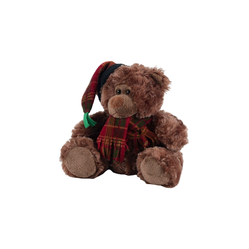 STA01314 Colección de juguetes de peluche de animales del bosque navideño — León / Elefante / Panda / Oso pardo