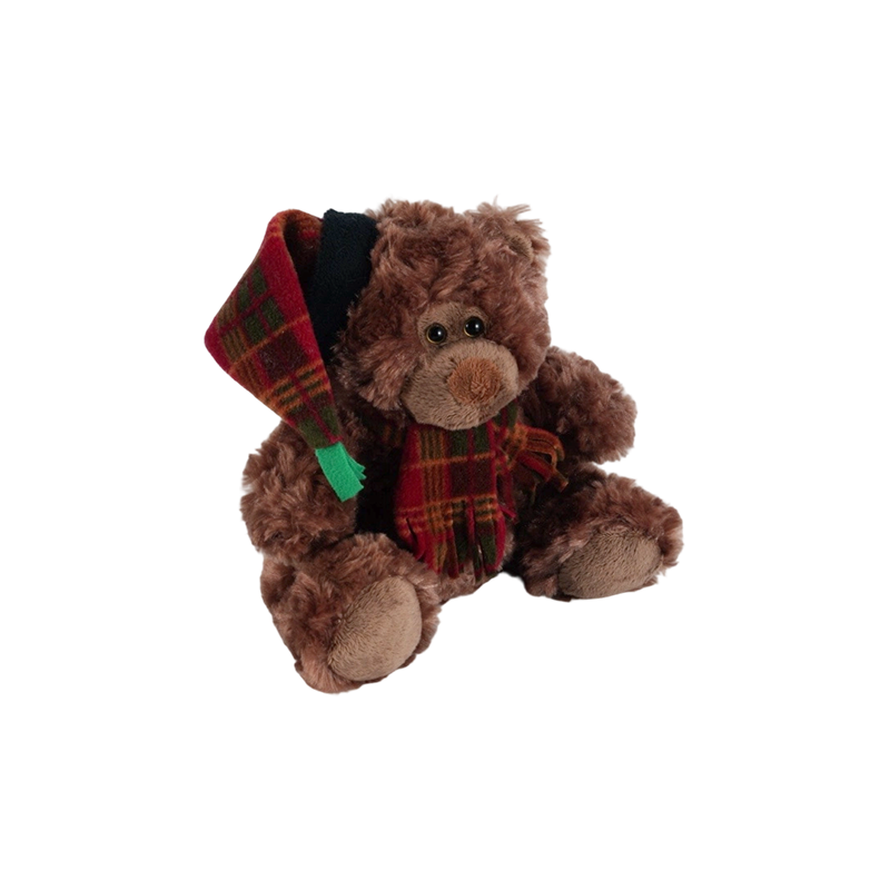 STA01314 Colección de juguetes de peluche de animales del bosque navideño — León / Elefante / Panda / Oso pardo
