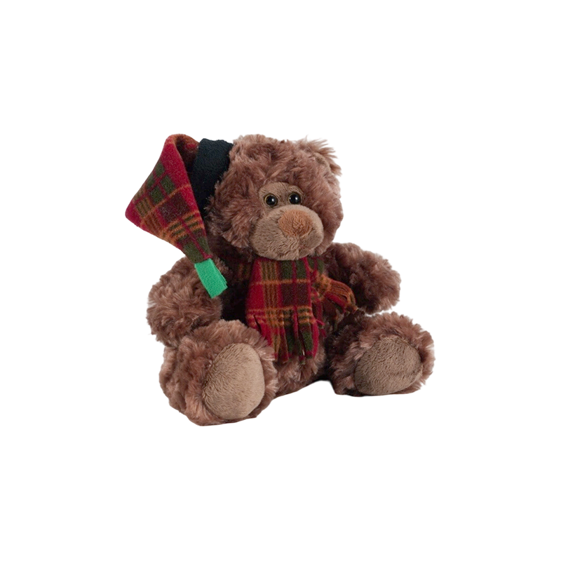 STA01314 Colección de juguetes de peluche de animales del bosque navideño — León / Elefante / Panda / Oso pardo