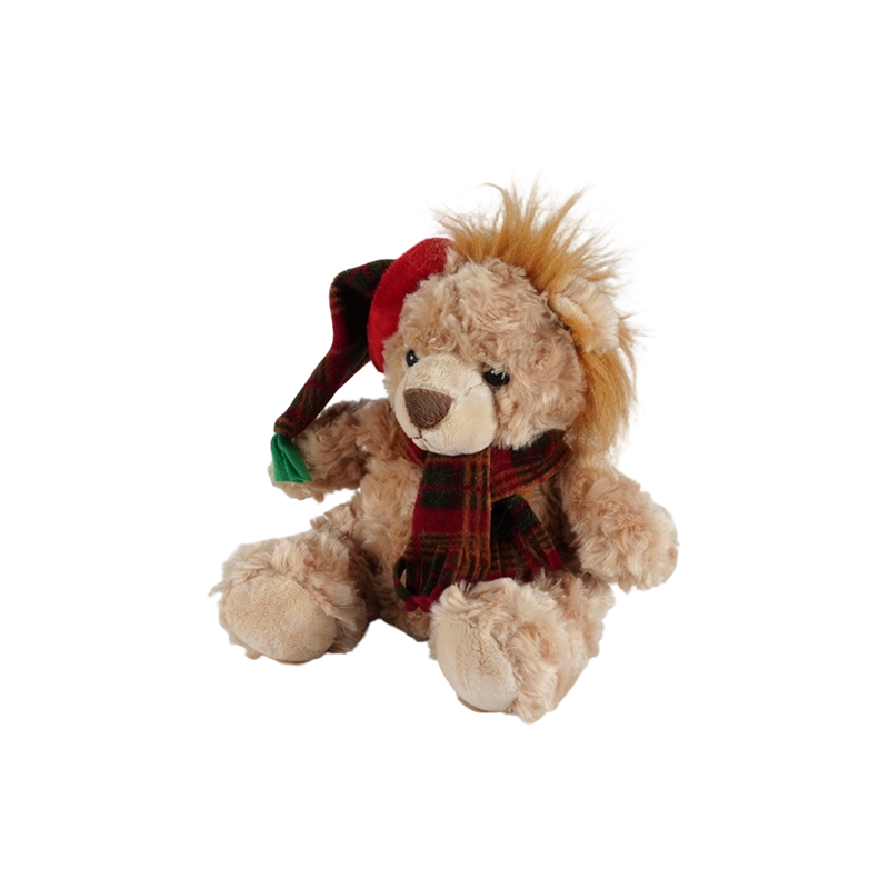 STA01314 Colección de juguetes de peluche de animales del bosque navideño — León / Elefante / Panda / Oso pardo