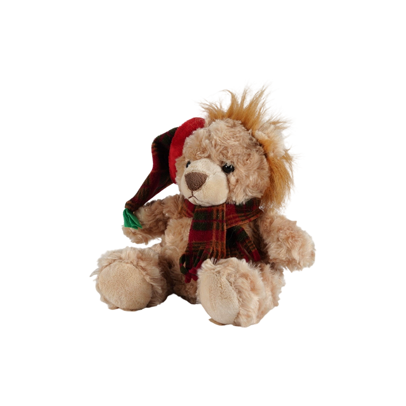 STA01314 Colección de juguetes de peluche de animales del bosque navideño — León / Elefante / Panda / Oso pardo