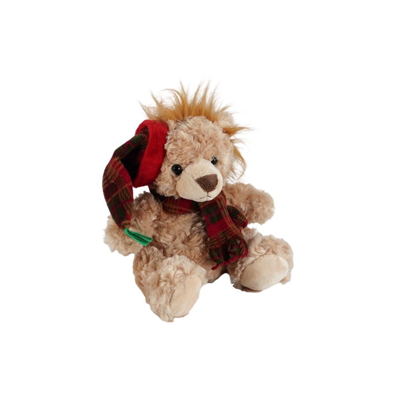 STA01314 Colección de juguetes de peluche de animales del bosque navideño — León / Elefante / Panda / Oso pardo