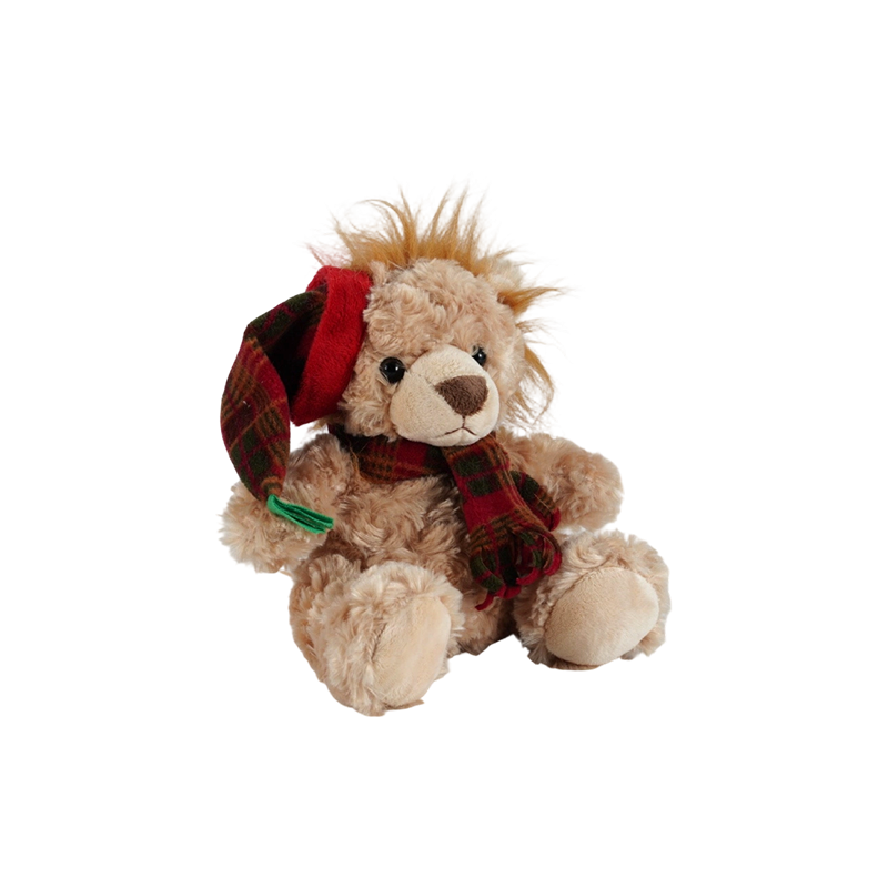 STA01314 Colección de juguetes de peluche de animales del bosque navideño — León / Elefante / Panda / Oso pardo