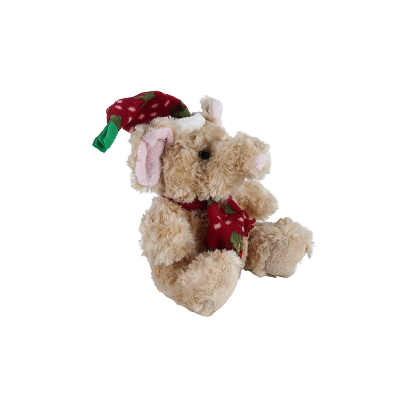 STA01314 Colección de juguetes de peluche de animales del bosque navideño — León / Elefante / Panda / Oso pardo