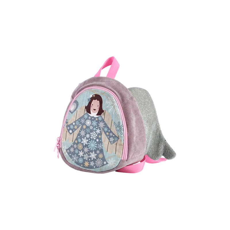 Mochila infantil con patrón de ángel (pana)