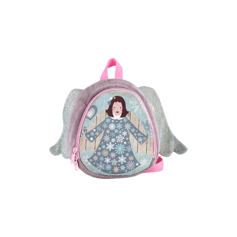 Mochila infantil con patrón de ángel (pana)