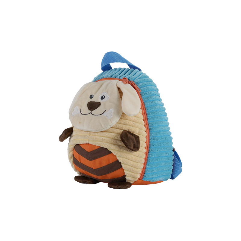 Mochila para niños con forma de cachorro de pana de lana fina para niños