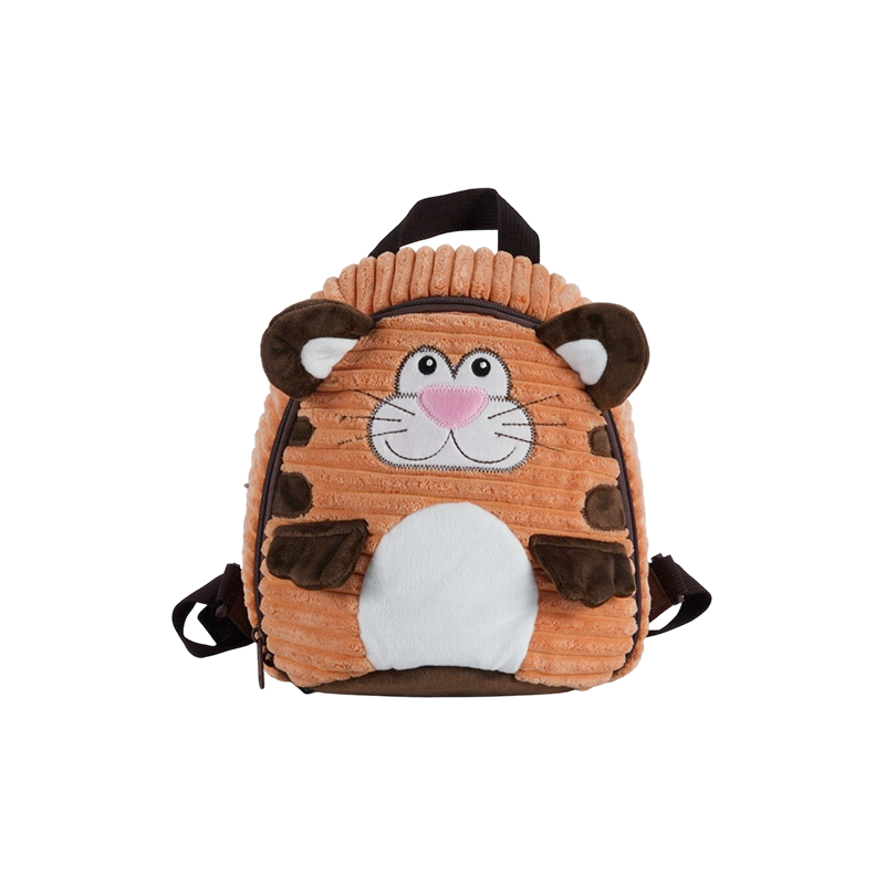 Mochila infantil de lana fina con forma de tigre y pana para niños