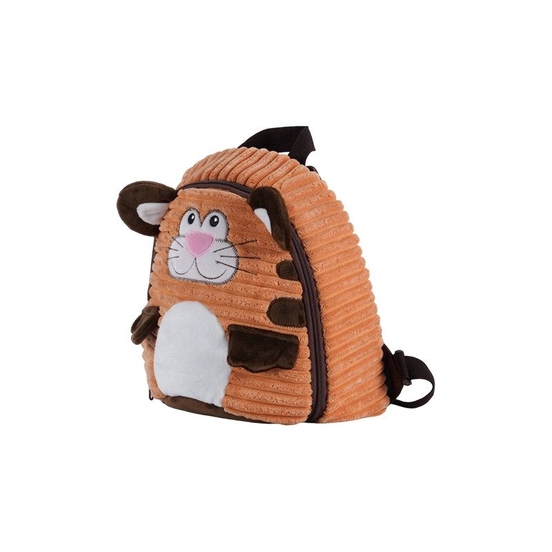 Mochila infantil de lana fina con forma de tigre y pana para niños
