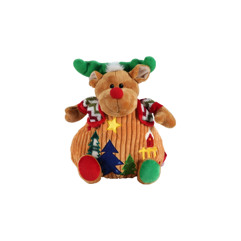 Mochila navideña para niños con forma de reno y pana de lana fina