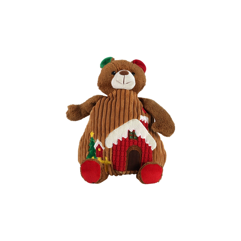 Mochila navideña para niños con forma de oso de pana de lana fina