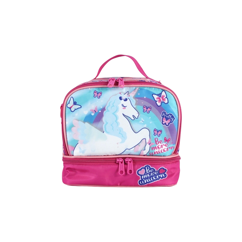 Bolsa de almuerzo para niños con estampado de unicornio de tela Oxford