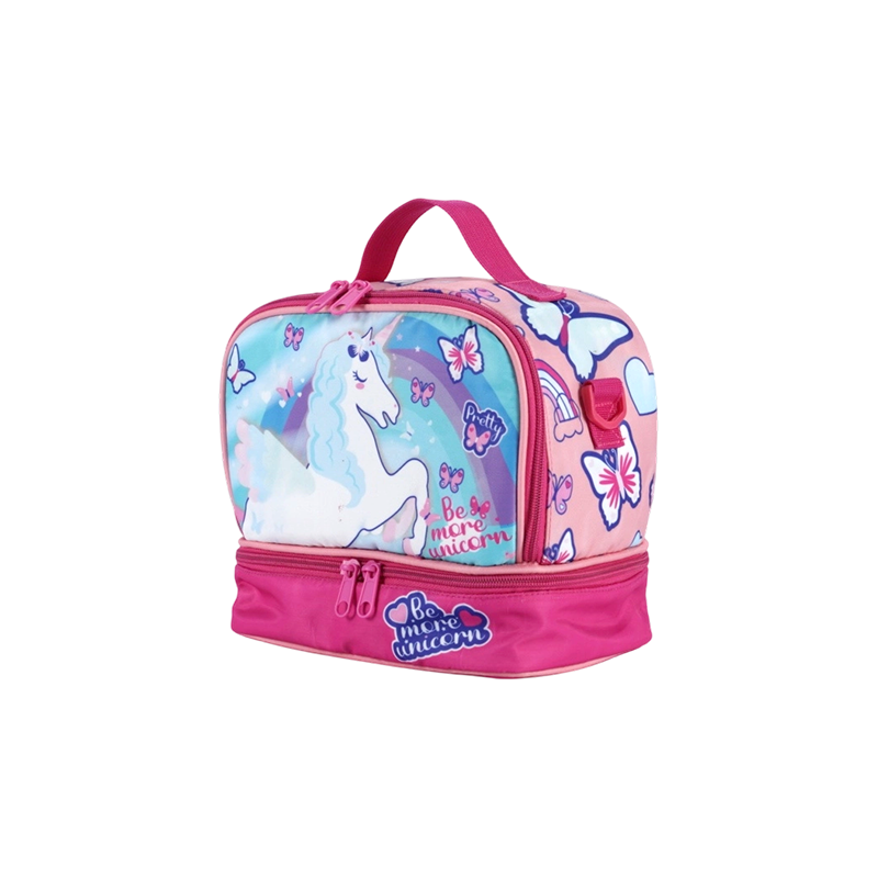 Bolsa de almuerzo para niños con estampado de unicornio de tela Oxford