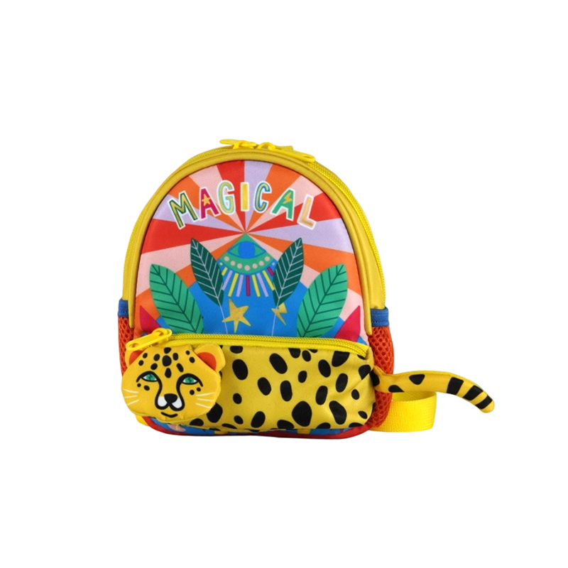 Mini mochila para niños con estampado de leopardo Sunshine de tela Oxford