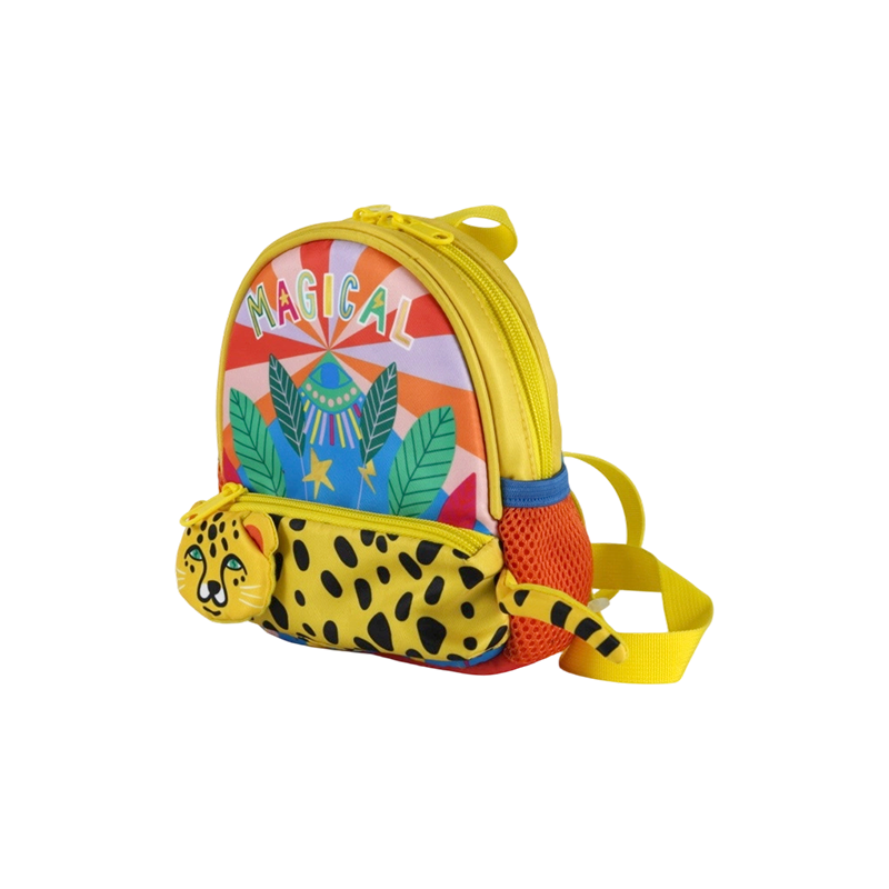 Mini mochila para niños con estampado de leopardo Sunshine de tela Oxford