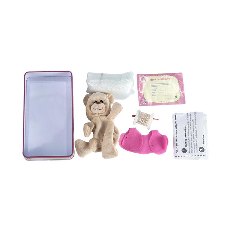 Kit de peluche para hacer osos de bricolaje, juego de manualidades con animales rellenos hechos a mano