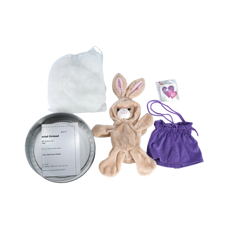 Kit de peluche DIY Princess Bunny con vestido morado